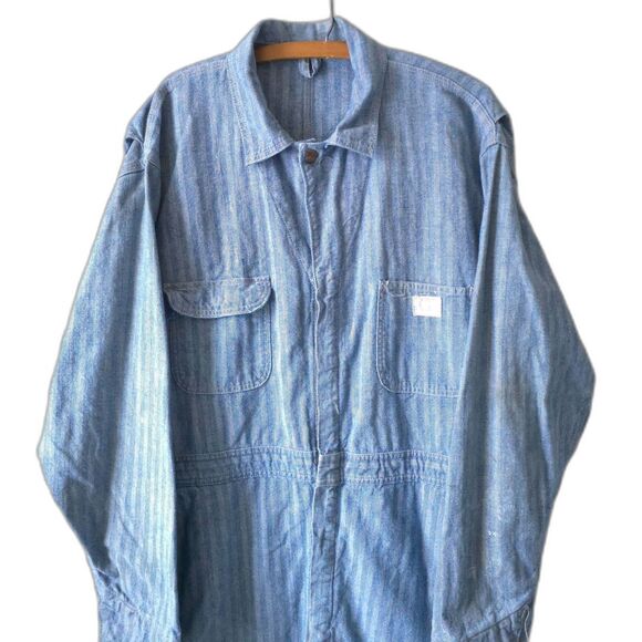 Vintage Big Mac Men's Blue Striped Denim Jacket - Picture 4 of 15